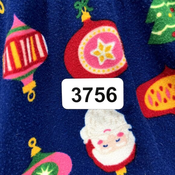 North Pole Trading Co. Pajama Pants Women Small Blue Christmas Tree Sant Flannel - Picture 15 of 15